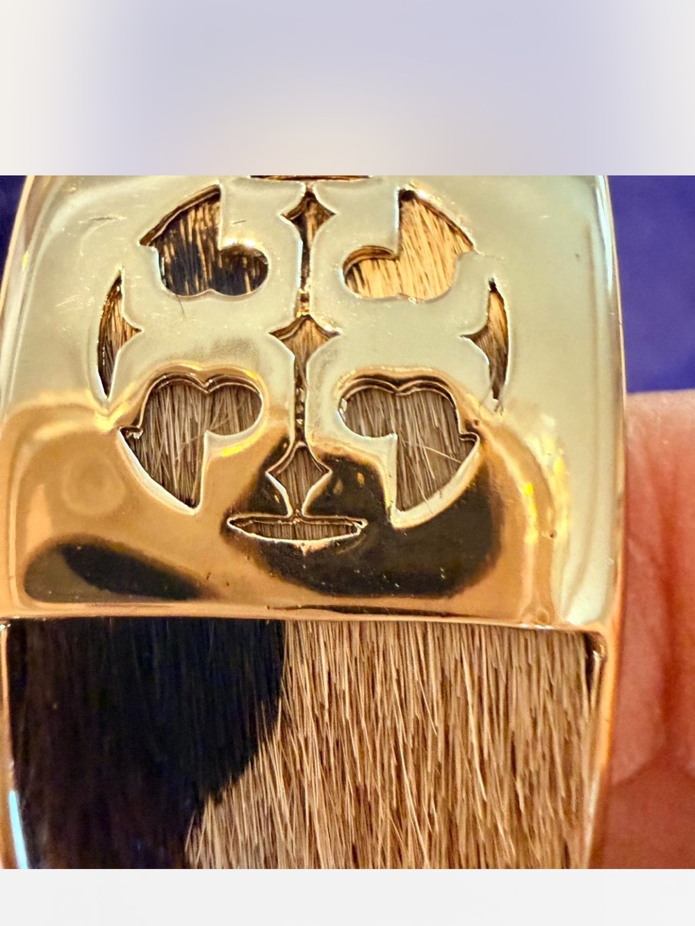 Tory Burch Gold Logo Men's Belt